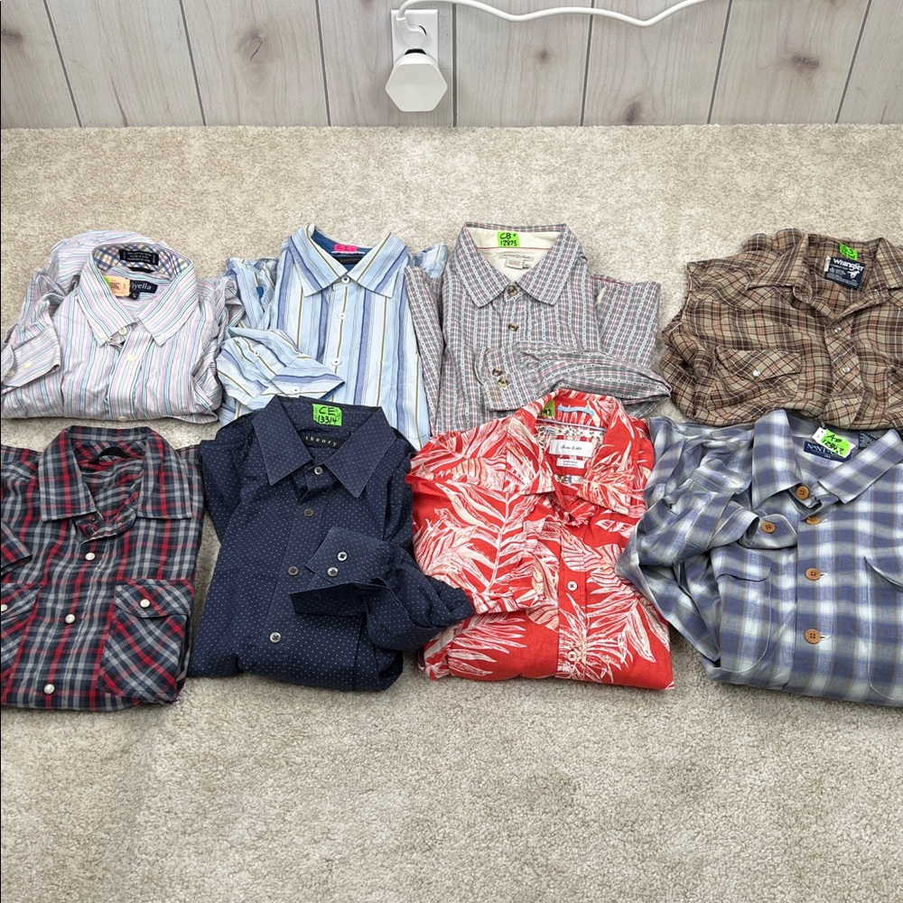 Mens Shirt Lot Button Up Mixed Sizes North Face Wrangler Viyella Theory Reseller